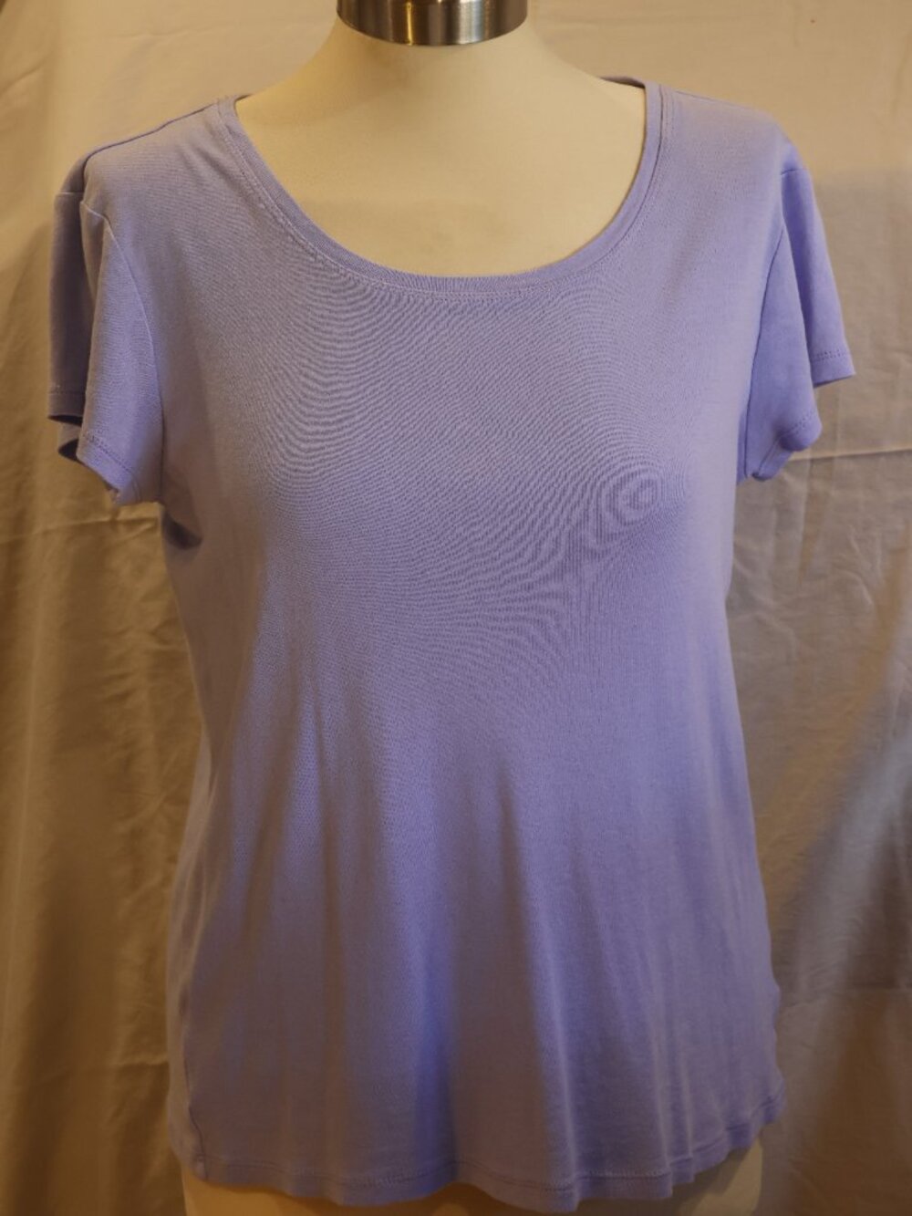 Daisy Fuentes Short Sleeve Crew Tee - Light Lavender